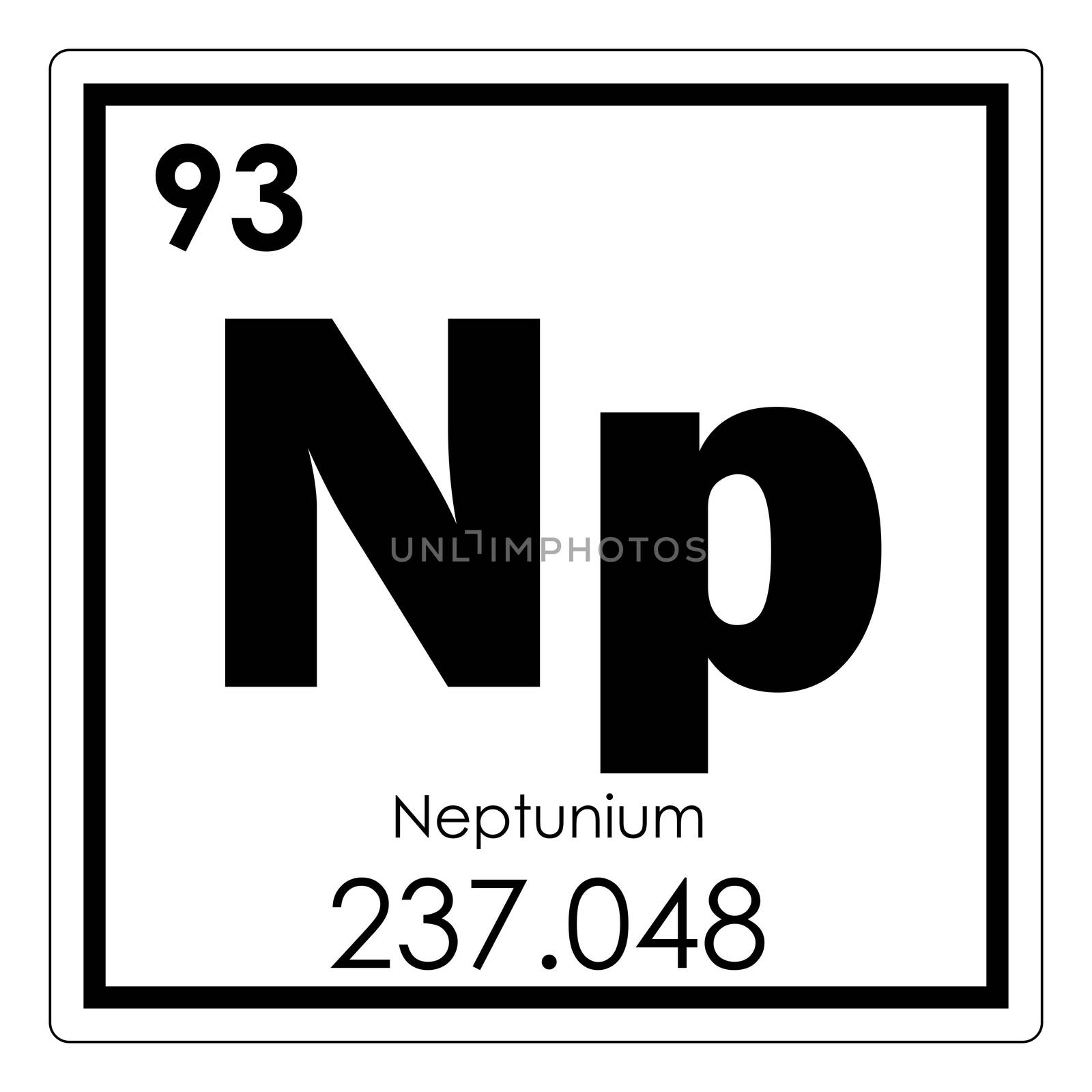Neptunium chemical element periodic table science symbol