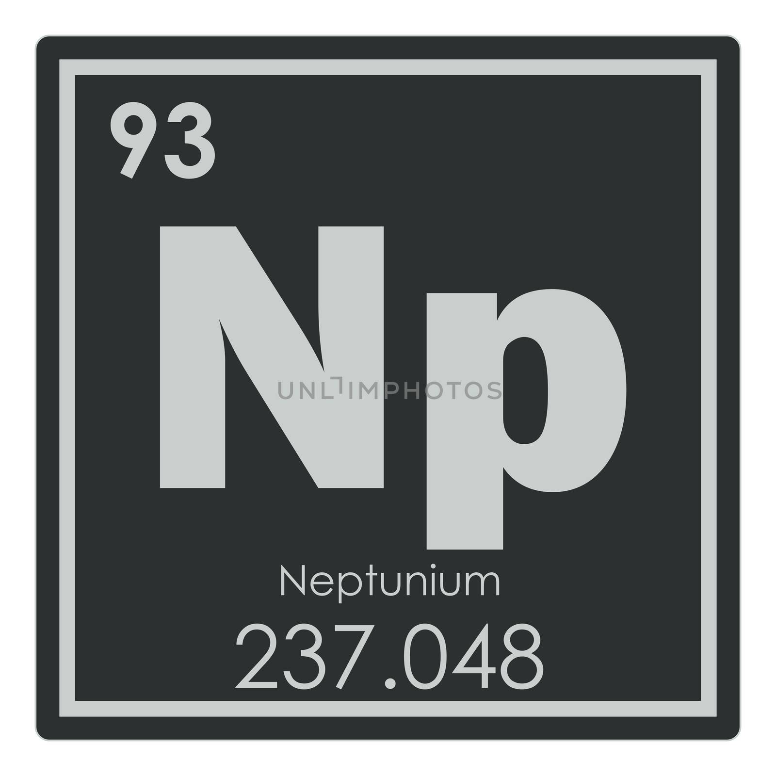 Neptunium chemical element periodic table science symbol