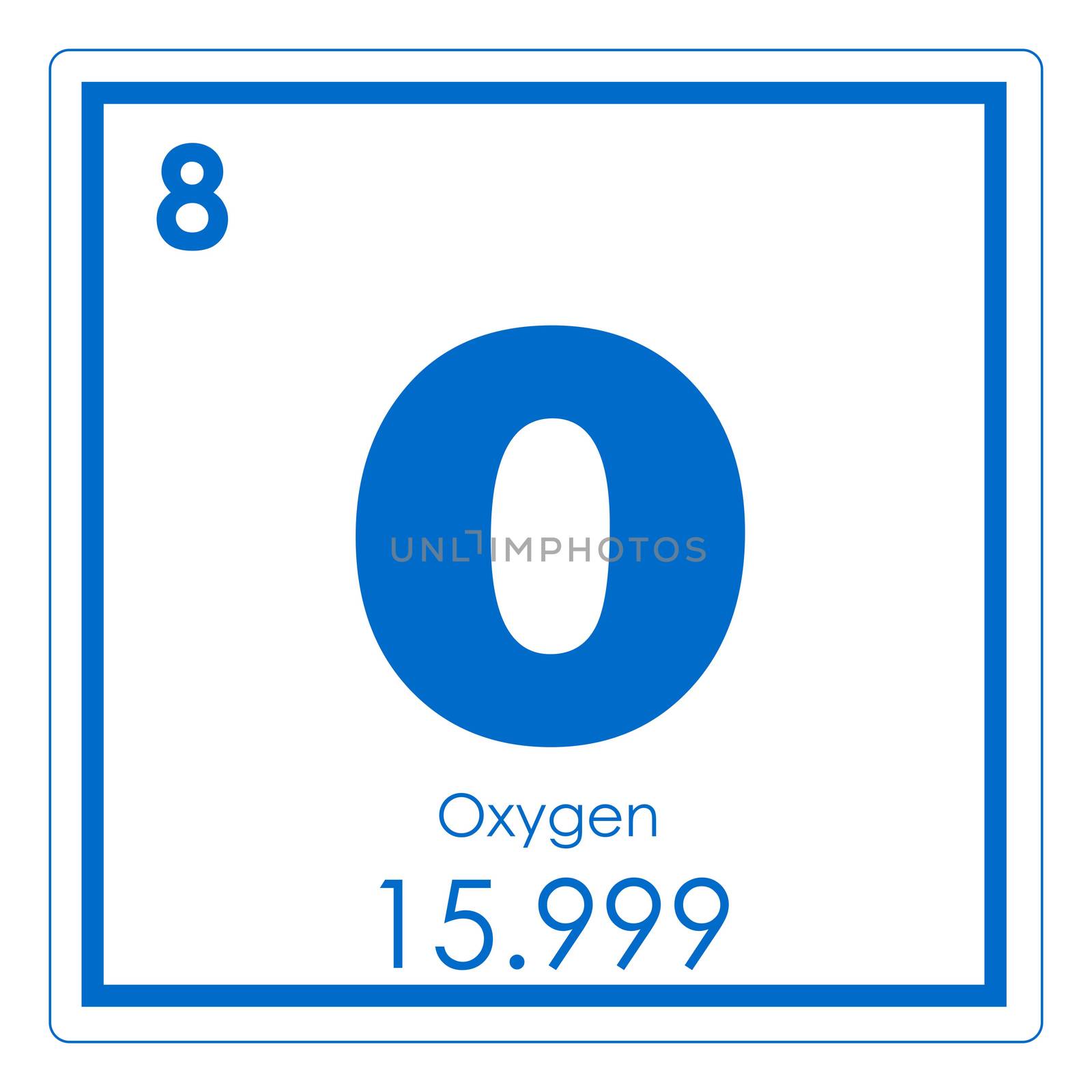 Oxygen chemical element periodic table science symbol
