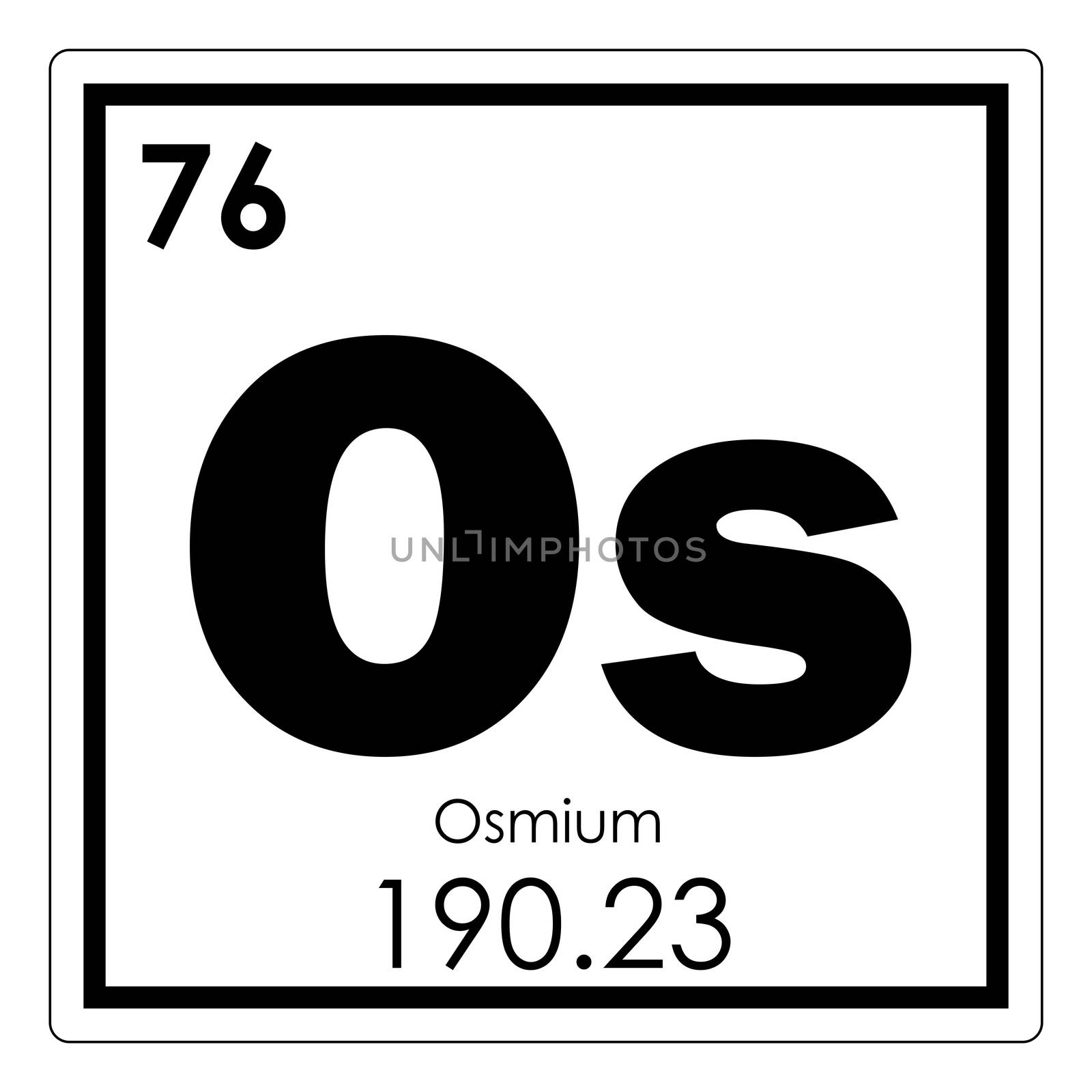 Osmium chemical element periodic table science symbol