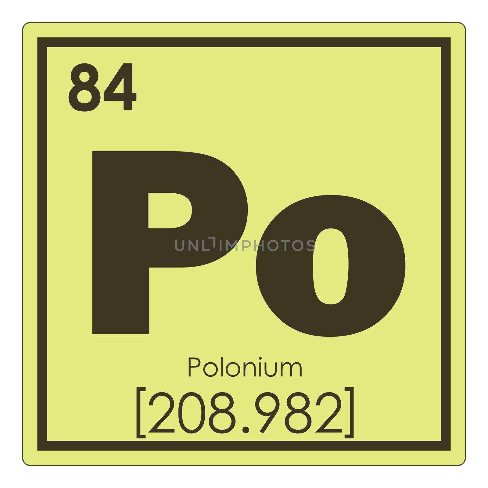 Polonium chemical element periodic table science symbol