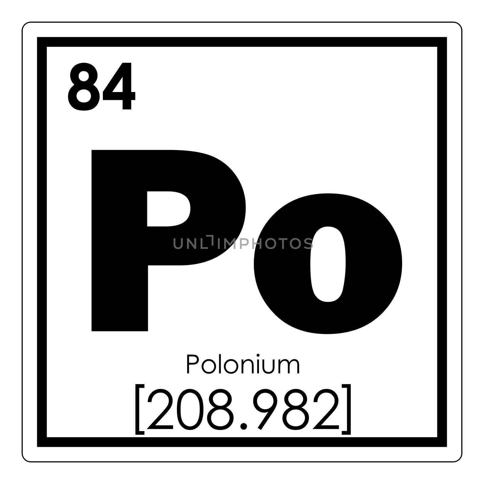 Polonium chemical element periodic table science symbol