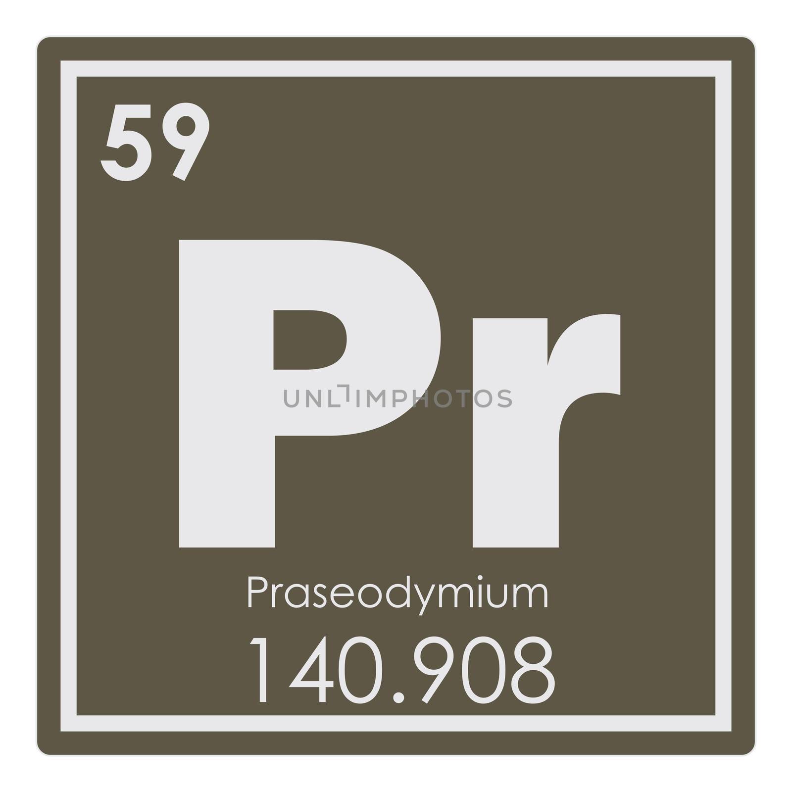 Praseodymium chemical element periodic table science symbol