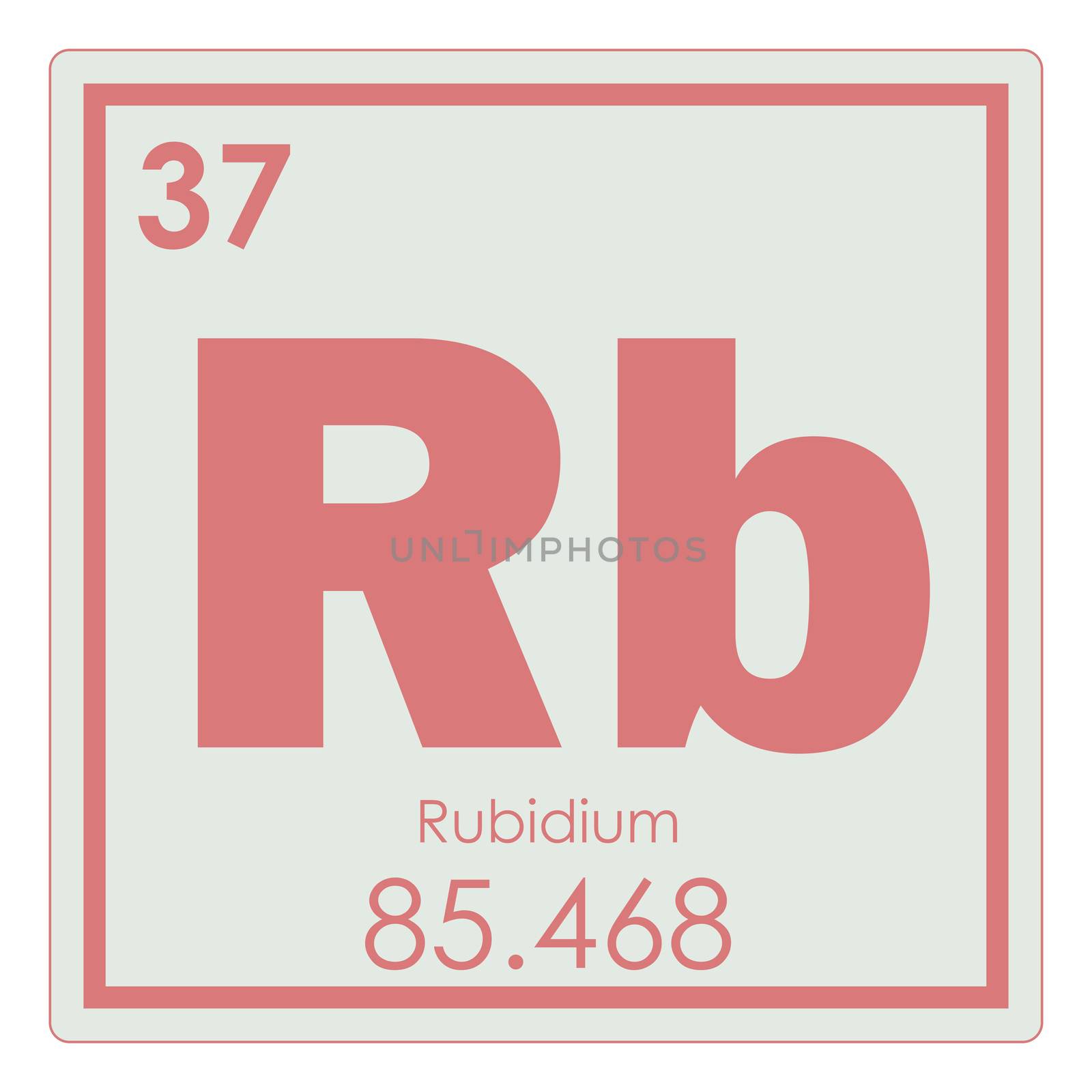 Rubidium chemical element periodic table science symbol