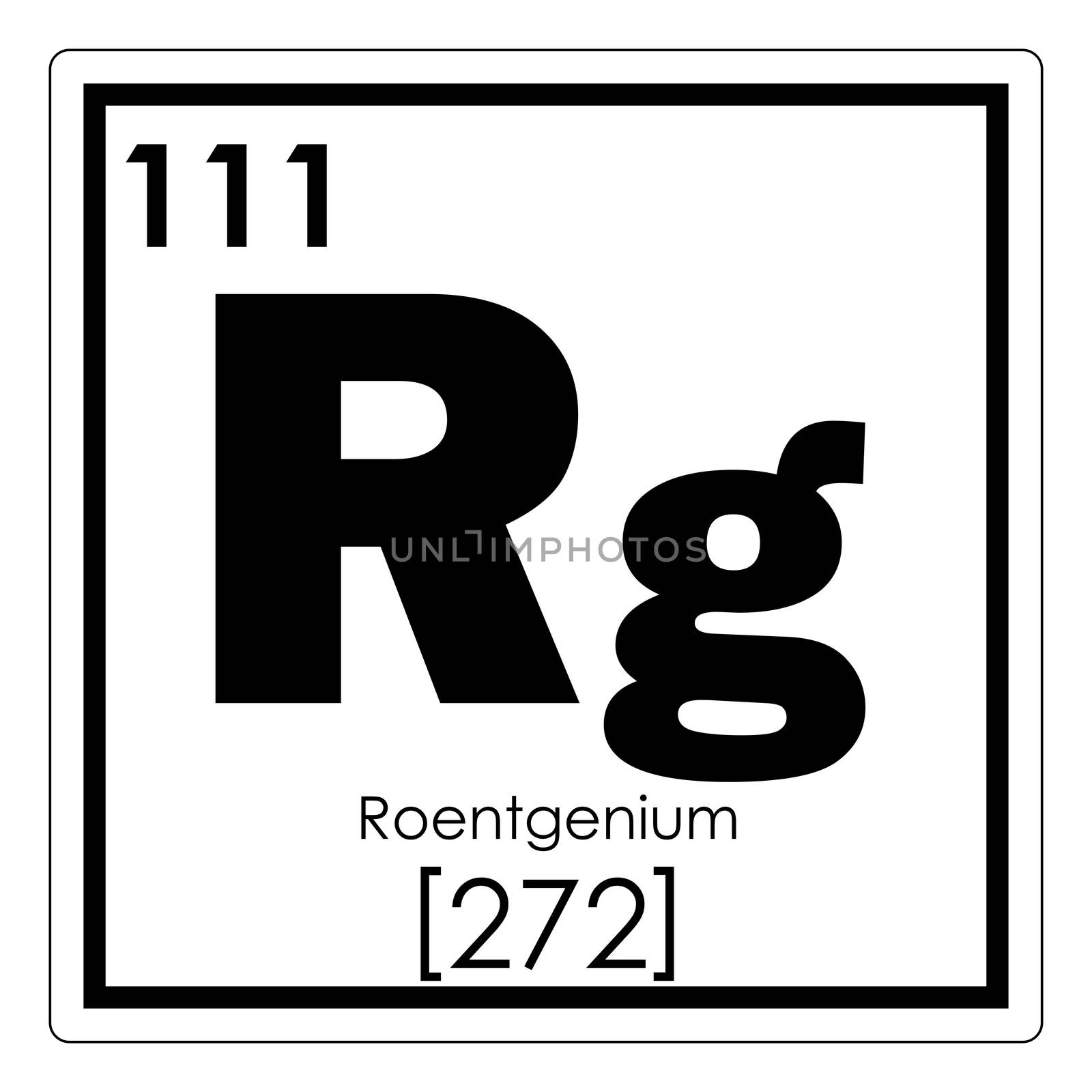 Roentgenium chemical element periodic table science symbol