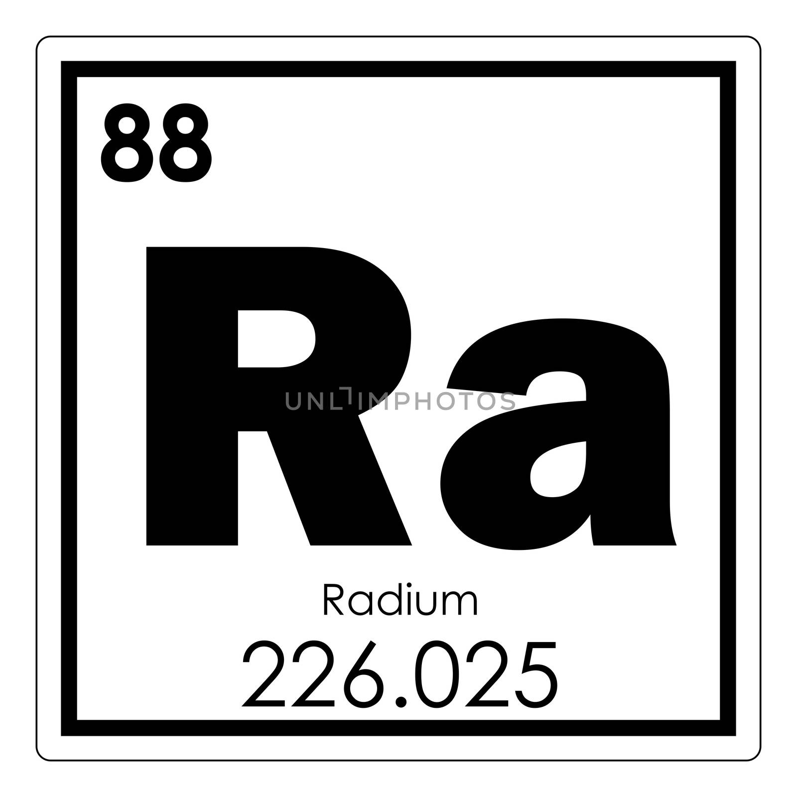 Radium chemical element periodic table science symbol