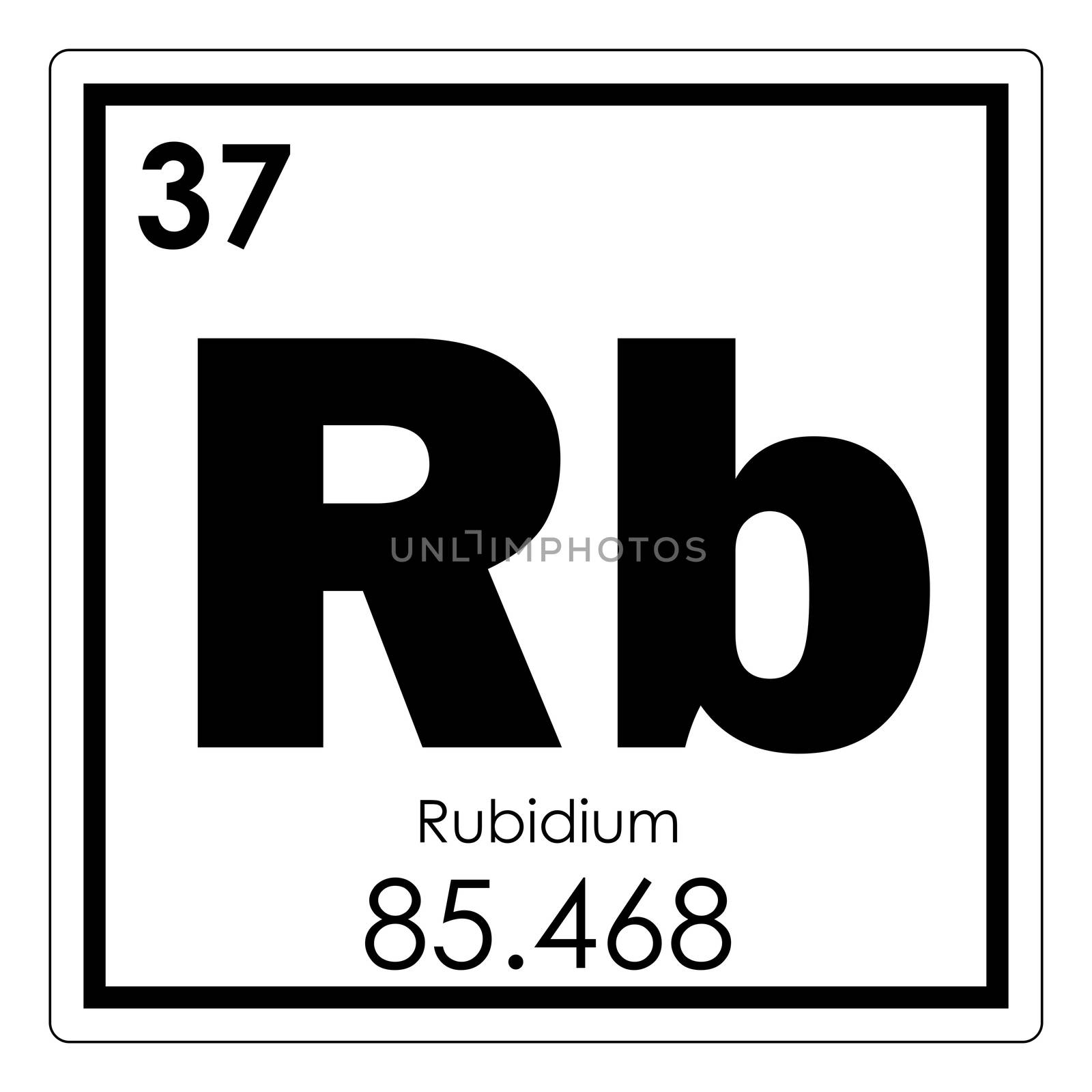 Rubidium chemical element periodic table science symbol