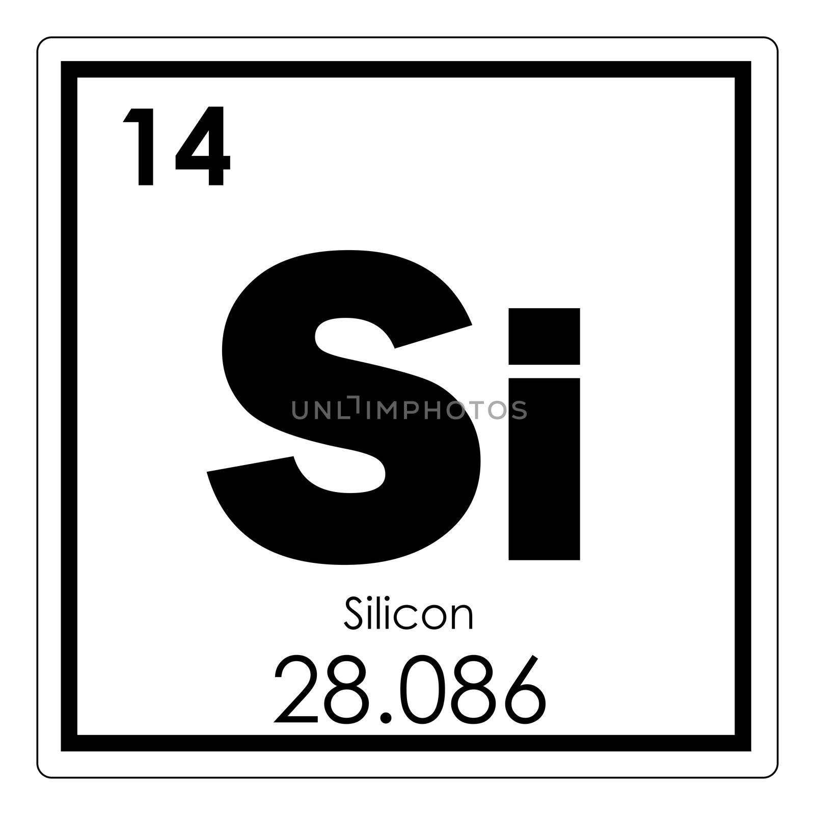 Silicon chemical element periodic table science symbol