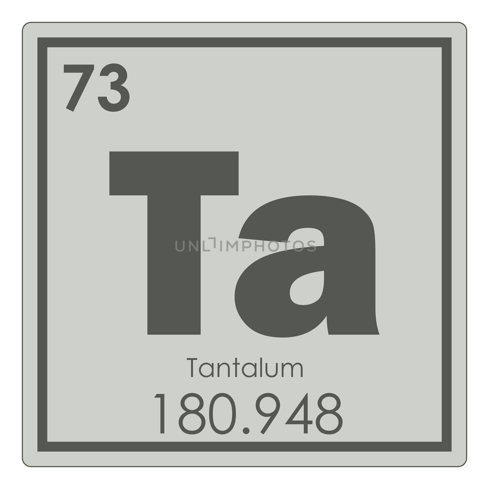 Tantalum chemical element periodic table science symbol