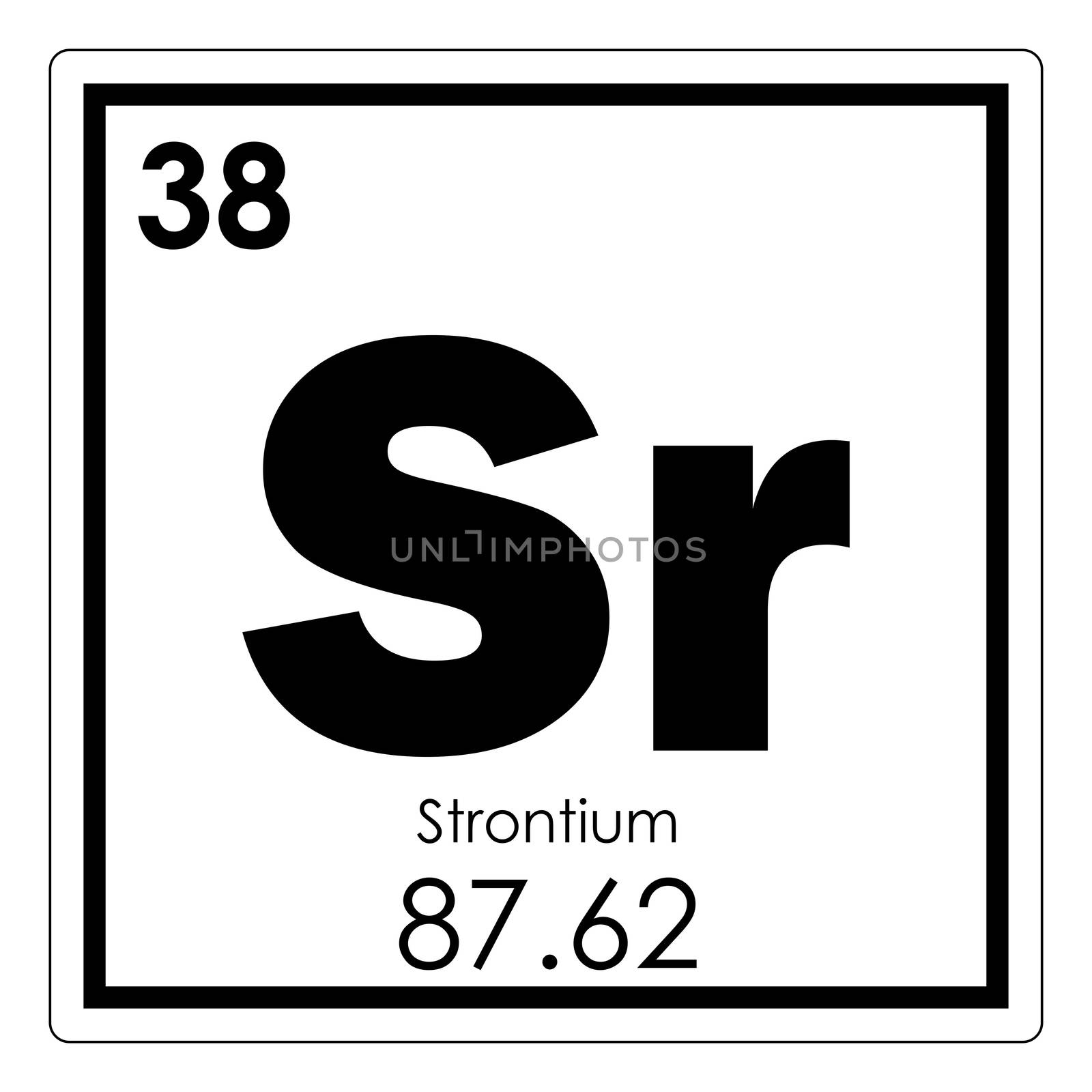 Strontium chemical element periodic table science symbol