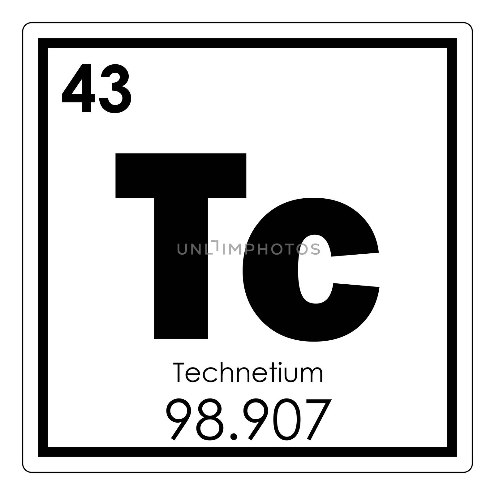 Technetium chemical element periodic table science symbol