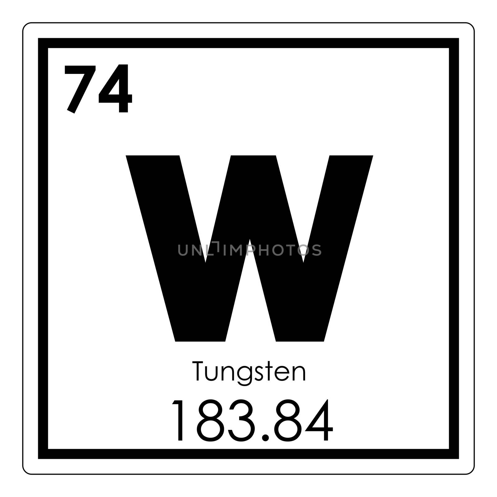 Tungsten chemical element periodic table science symbol
