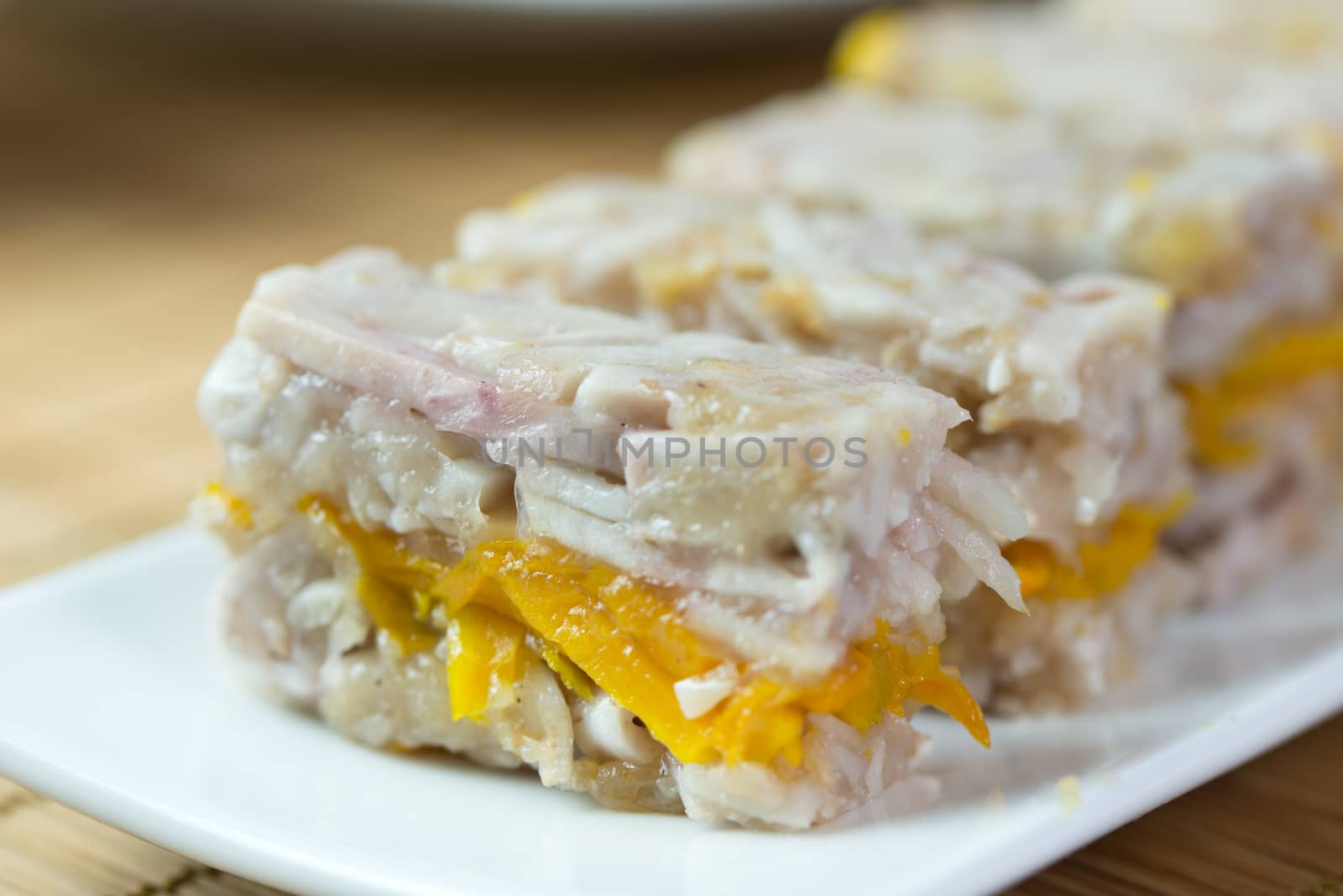 Chinese style homemade steamed yam pumpkin cake