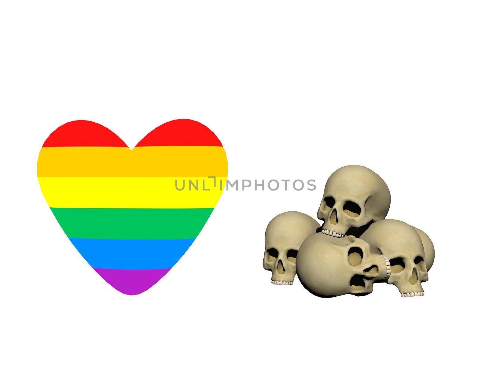 homophobic crimes love crime heart - 3d rendering