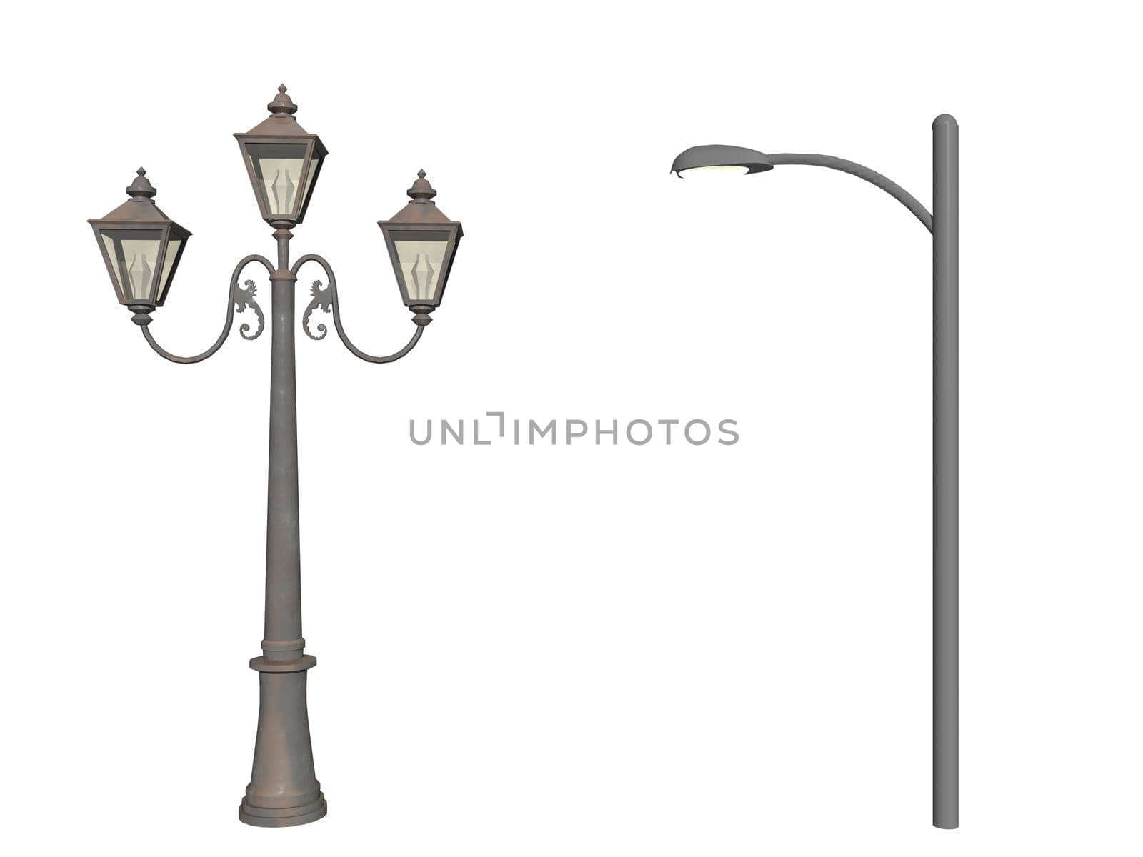 Street Lights Icon vintage - 3d rendering by mariephotos