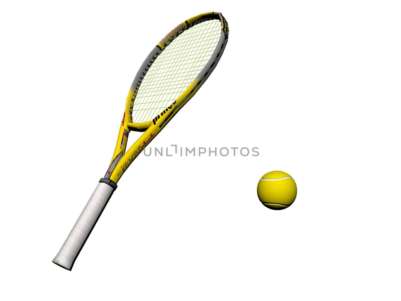 tennis racket equipment icon illustration design - 3d rendering by mariephotos