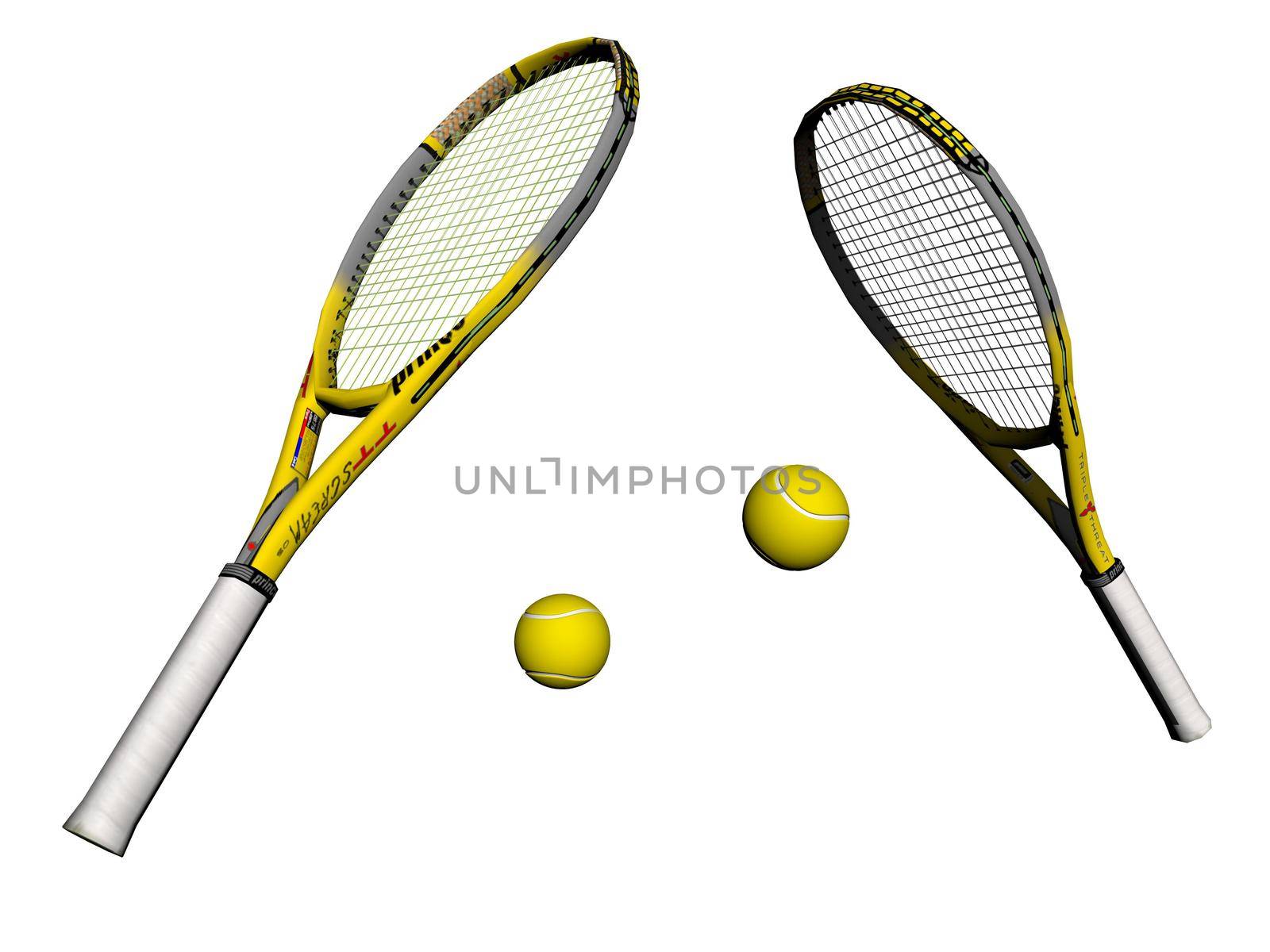 tennis racket equipment icon illustration design - 3d rendering by mariephotos