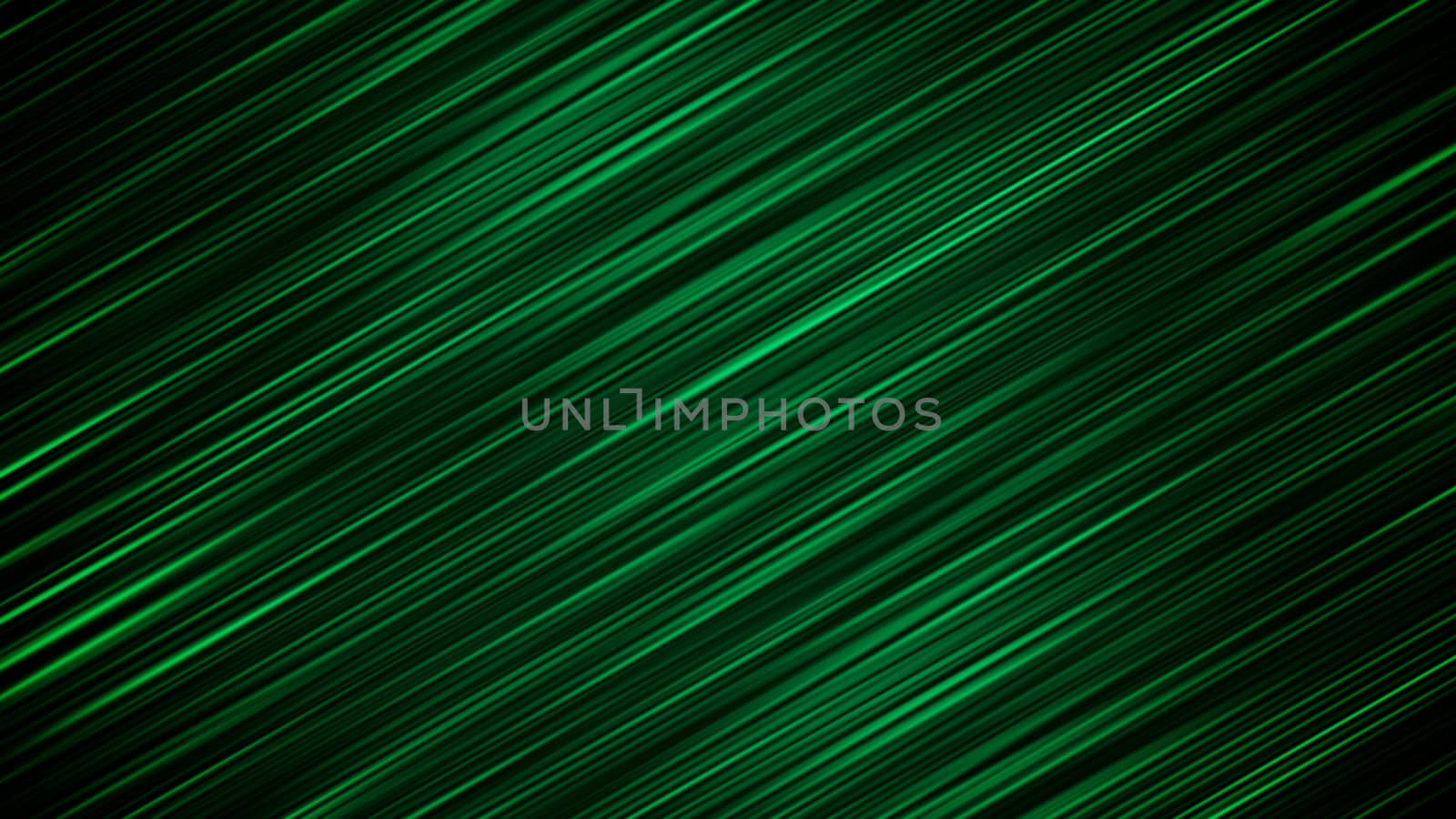 A splendid 3d rendering of inclined green rays shining in the black background in a defocused way. The optimistic sunbeams look arty and delightful.