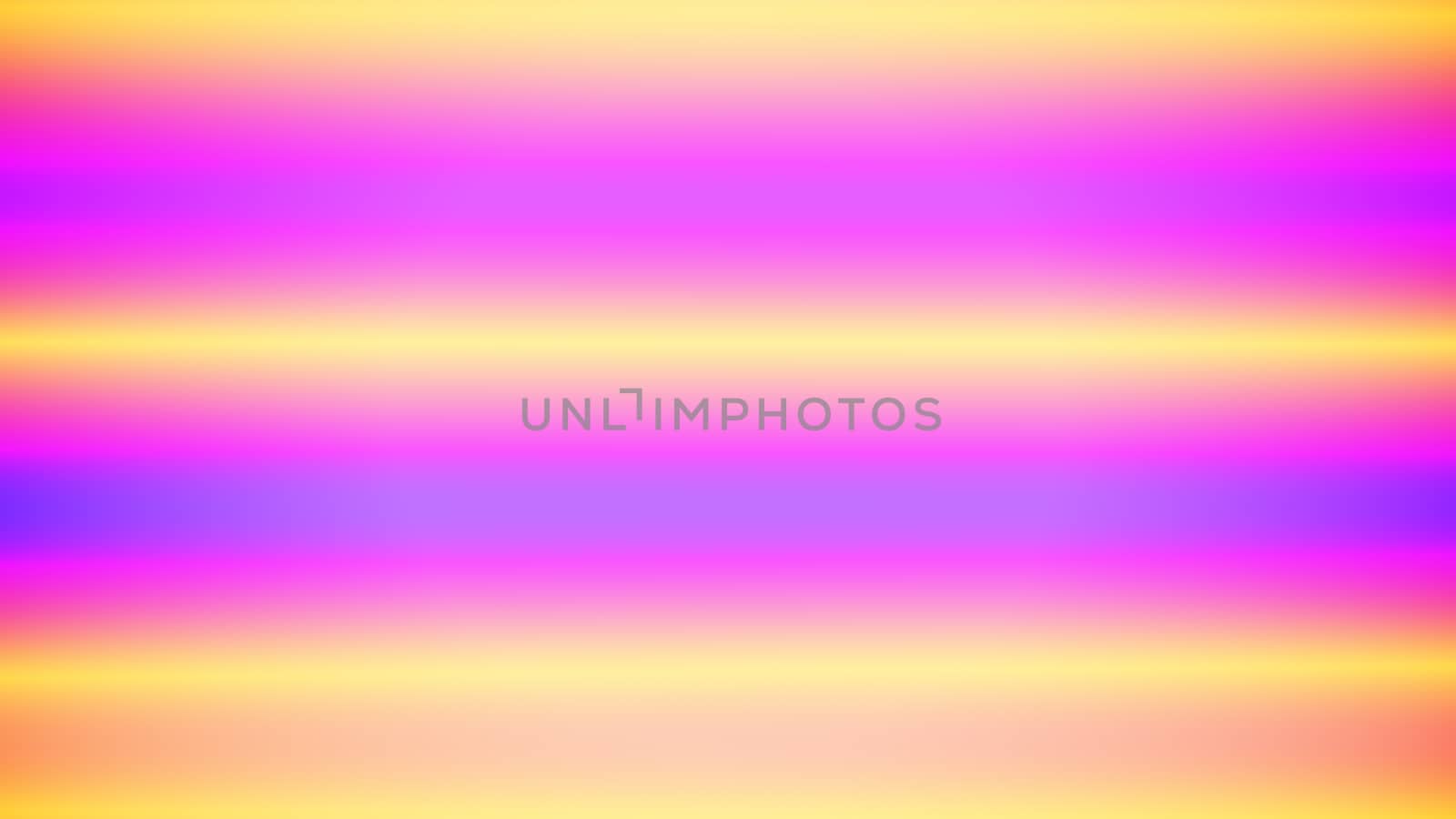 A cheerful 3d rendering of straight horizontal pink and violet rays shining in the yellow background in a defocused way. The sunbeams shine playfully.