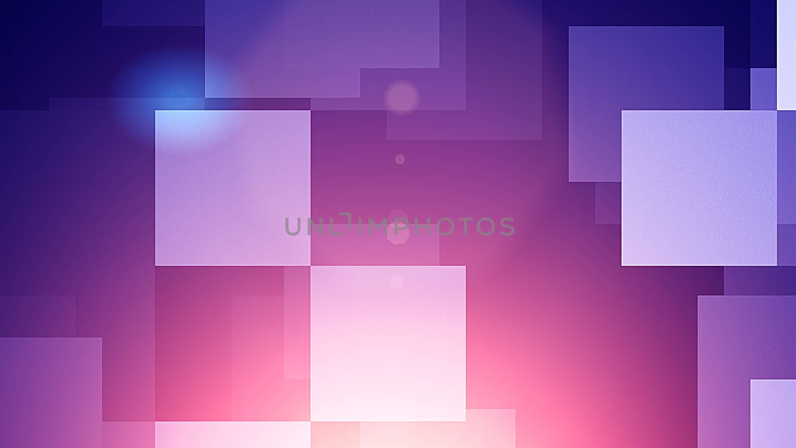 An inspiring 3d rendering of big bright blue and white squares in the black background. The colors play in an optimistic way. It looks like disco style illumination.