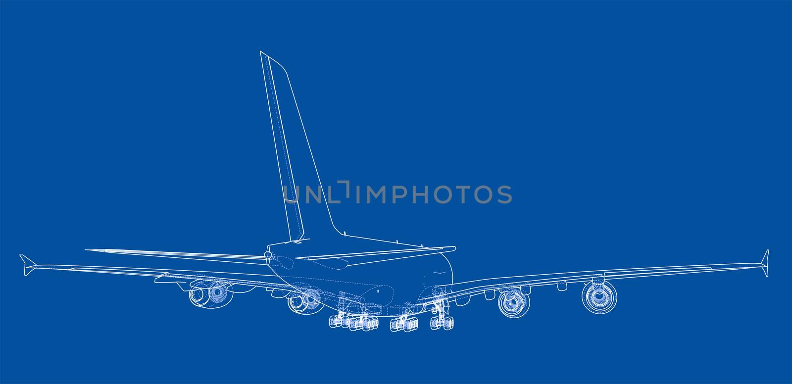 Passenger aircraft blueprint by cherezoff