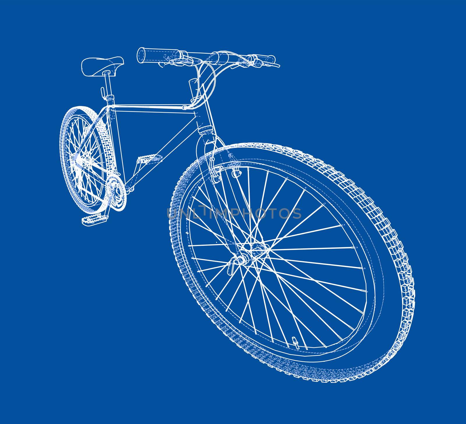 Bicycle. Wire-frame style by cherezoff