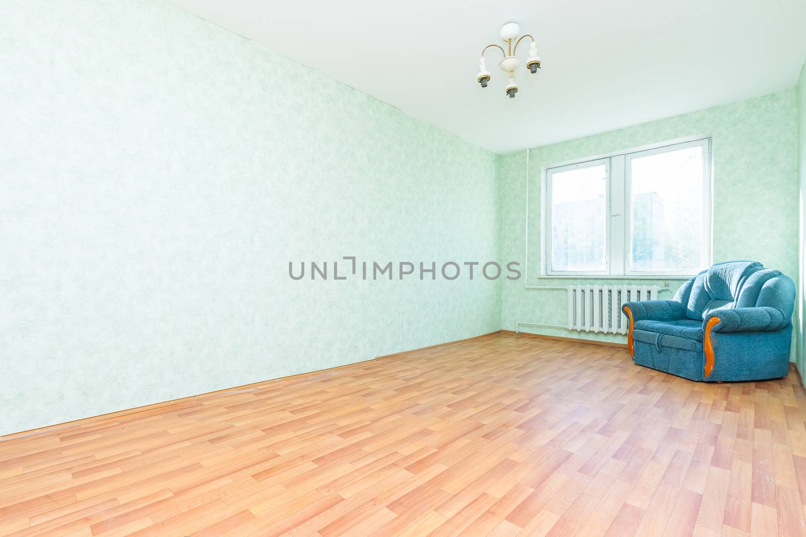 empty room after repair light clean interior with wallpaper
