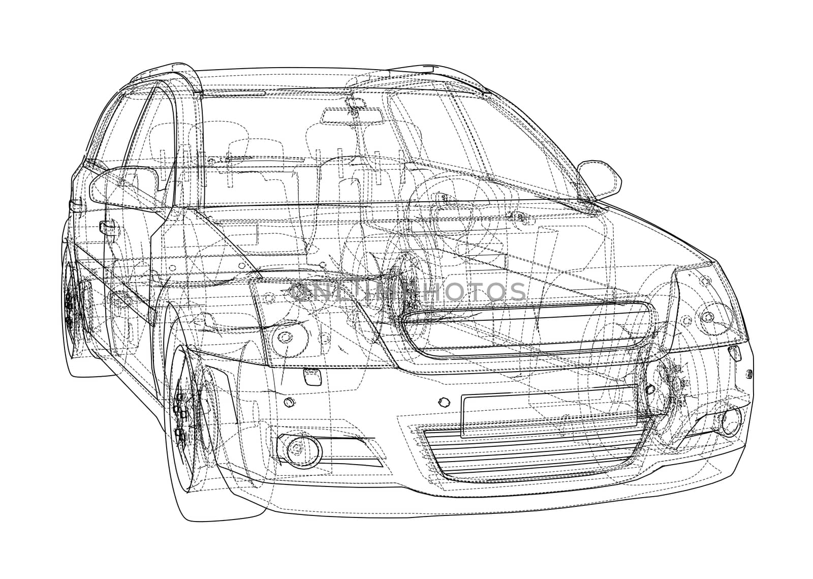 Concept car blueprint by cherezoff