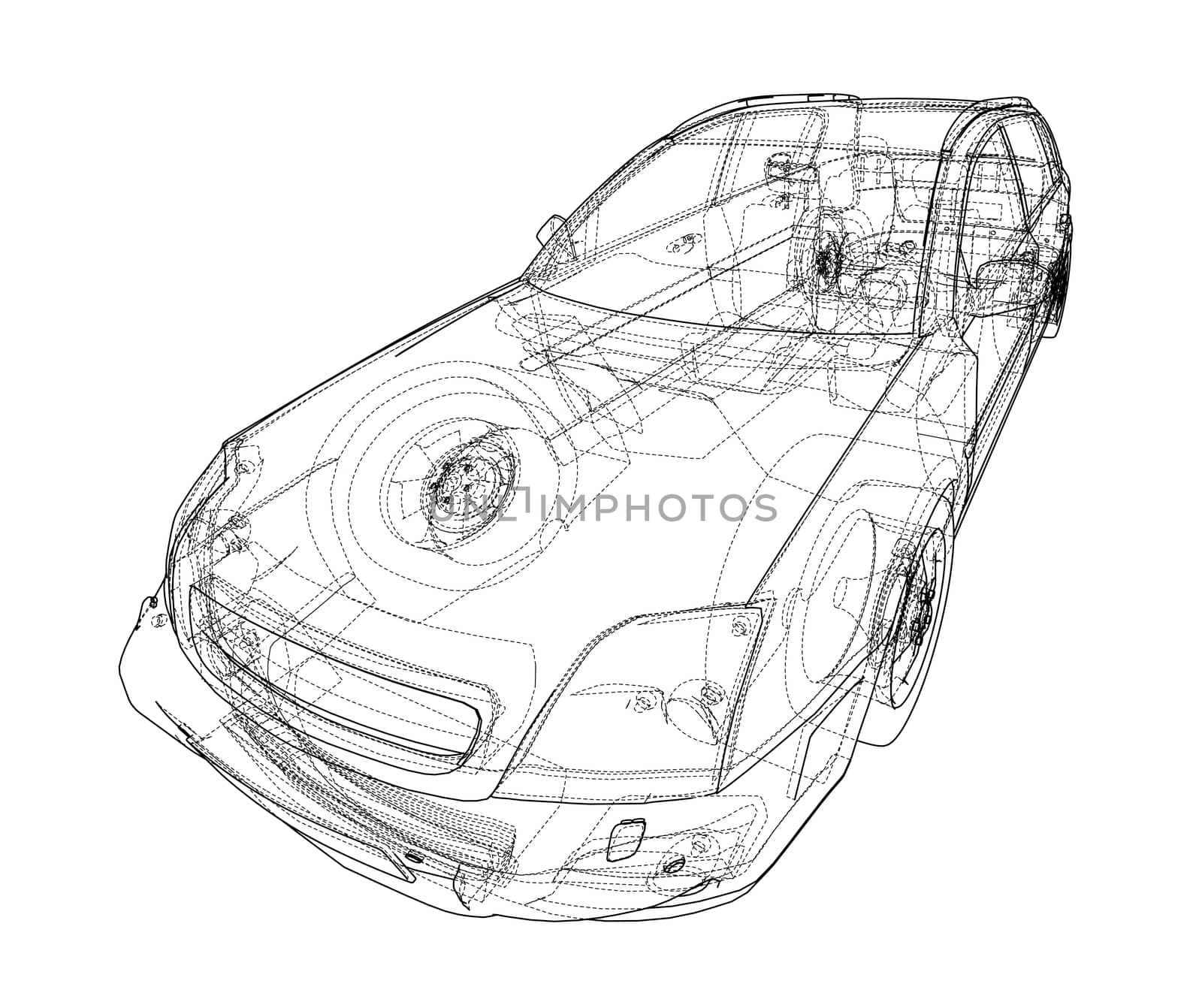 Concept car blueprint by cherezoff