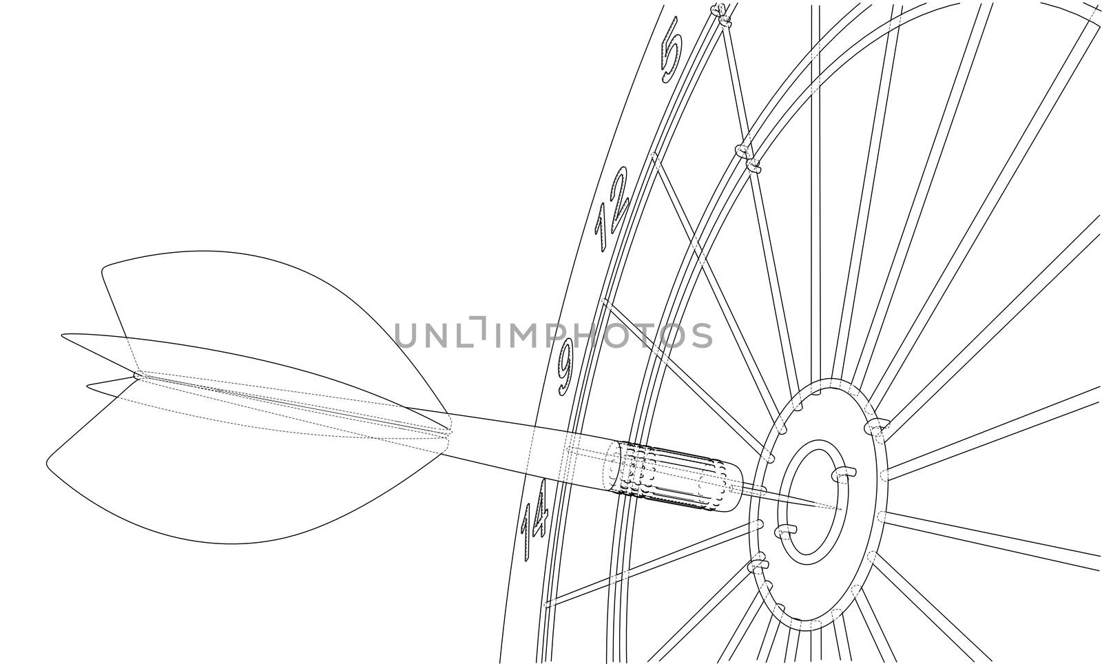 Arrow in target. 3d illustration by cherezoff