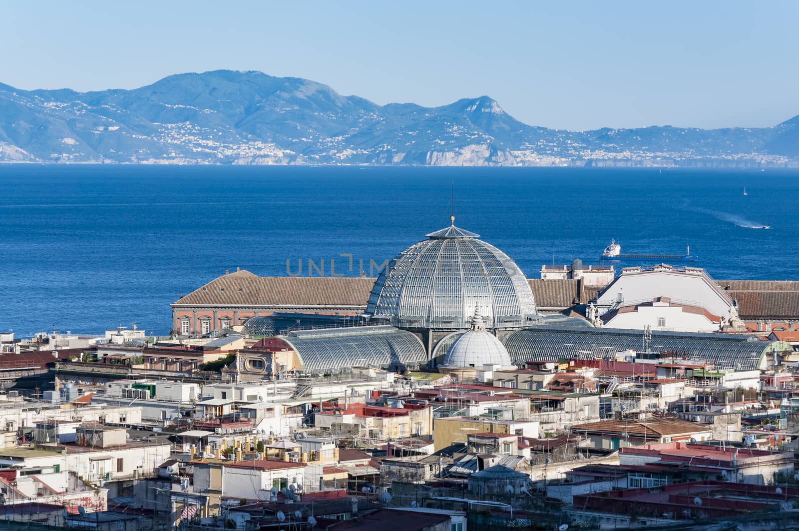 view of the roof of the city of Naples in Campania, Italy