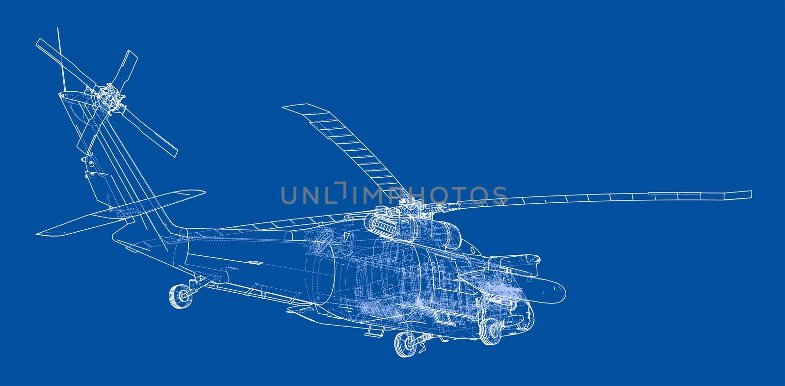 Helicopter outline. Military equipment by cherezoff