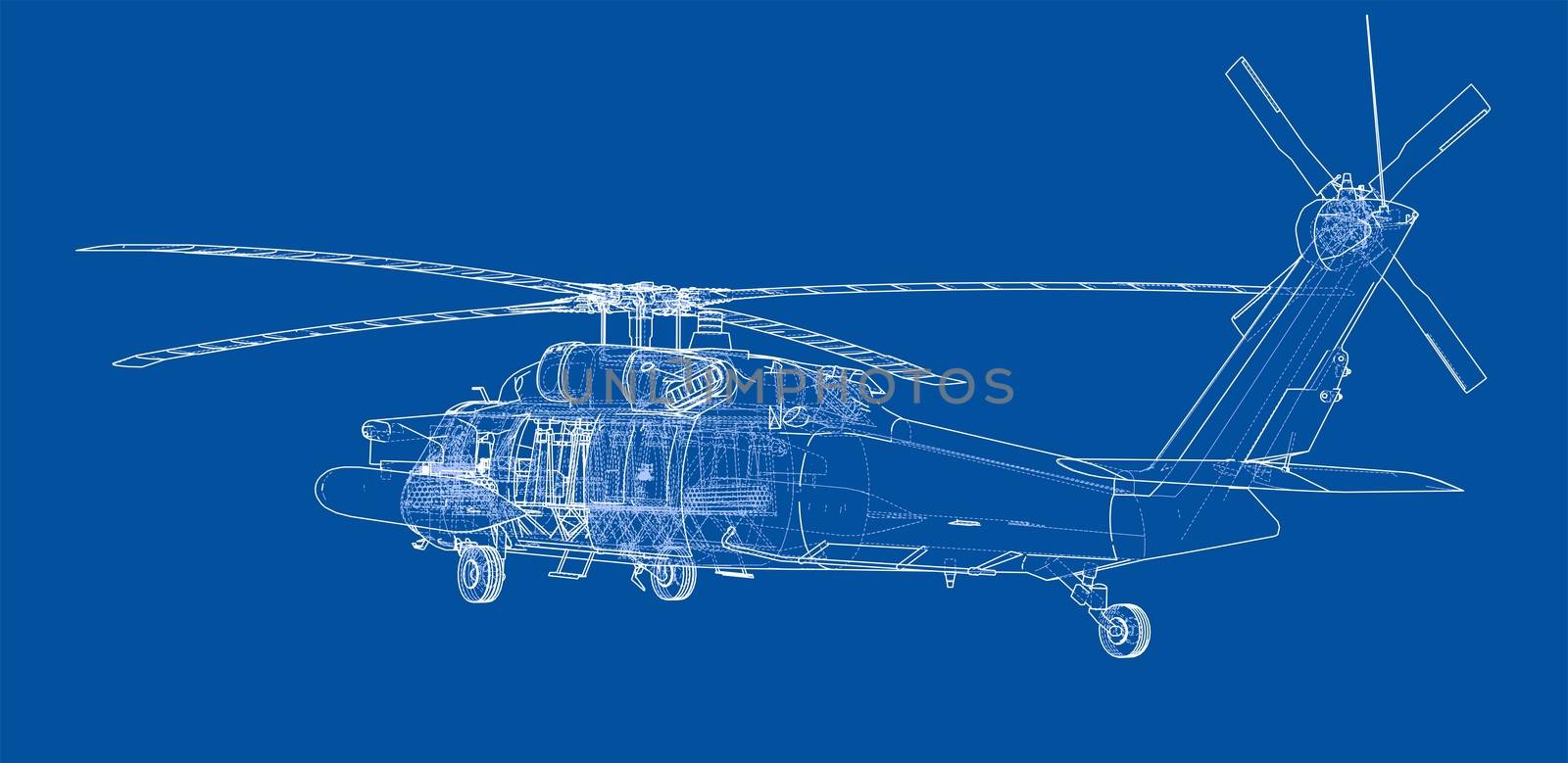 Helicopter outline. Military equipment by cherezoff