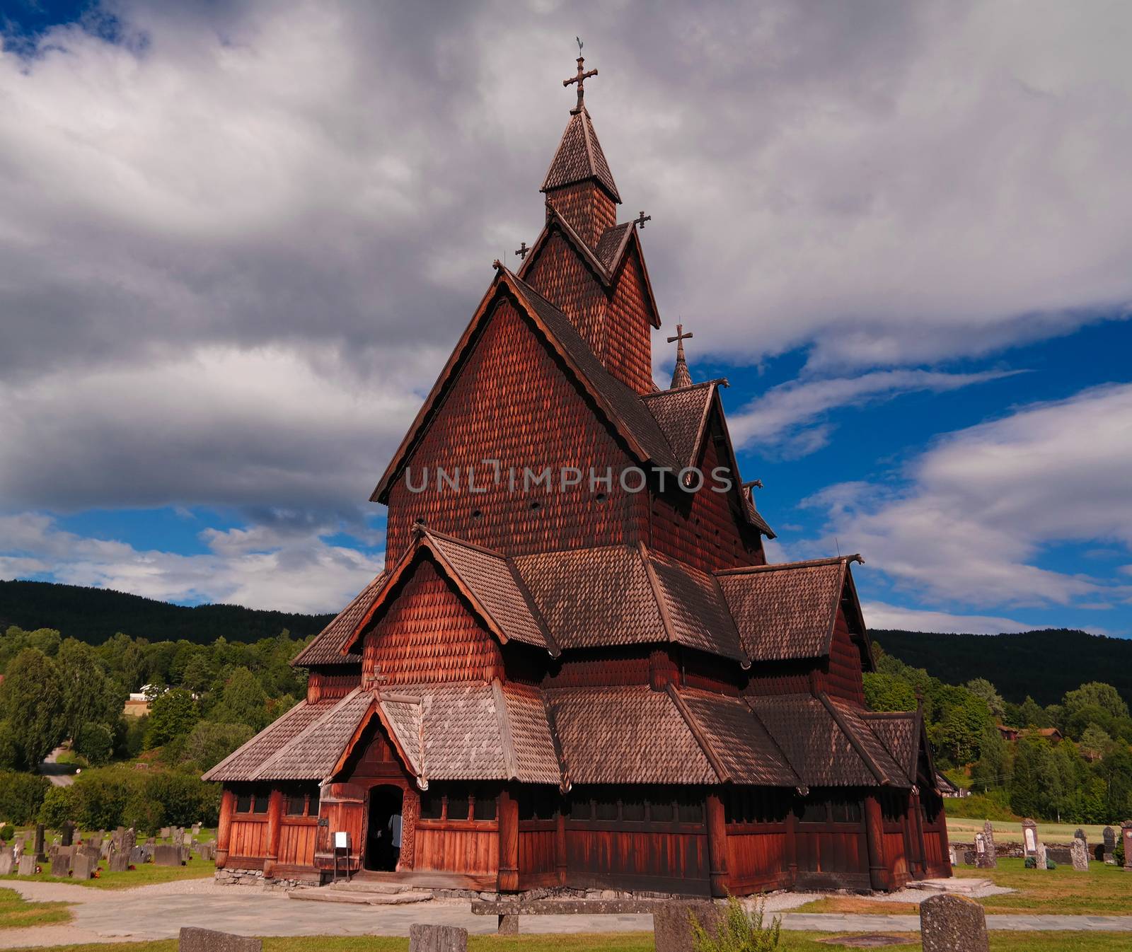 Heddal Stave Church, Norways largest stave church, Notodden municipality, Norway