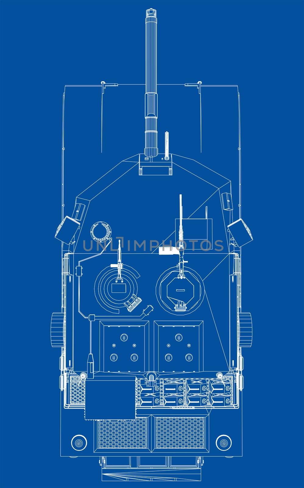 Blueprint of realistic tank by cherezoff