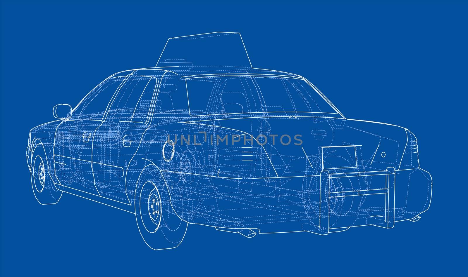 Taxi outline drawing by cherezoff