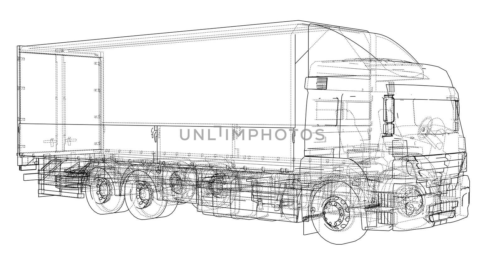 European truck outlined by cherezoff