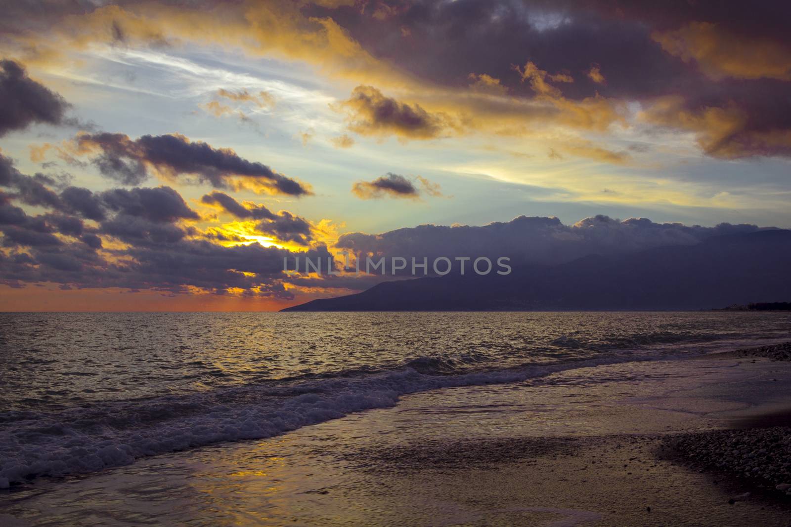 Nature in twilight period which including of sunrise over the sea and the nice beach. by oaltindag