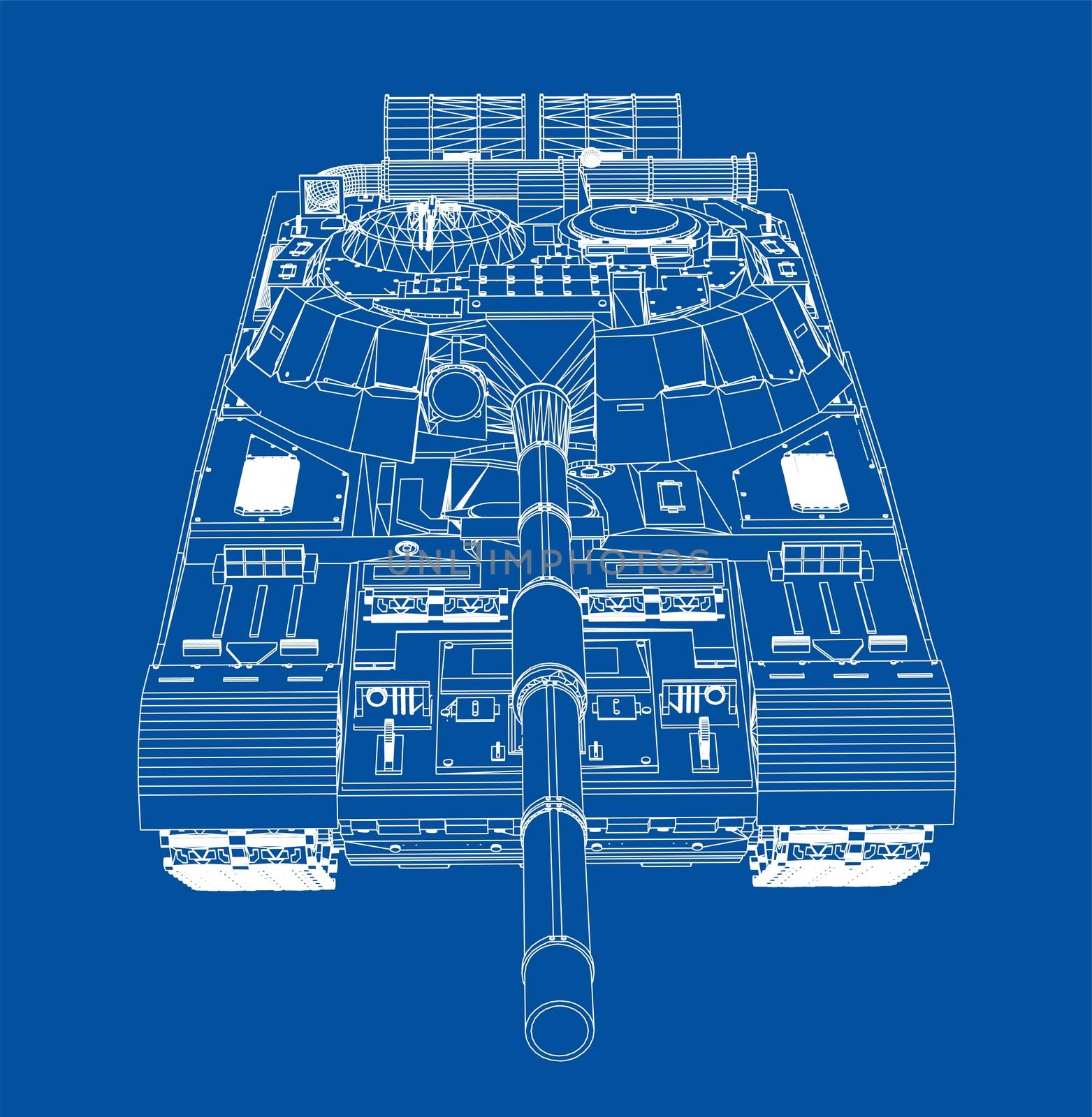 Blueprint of realistic tank by cherezoff