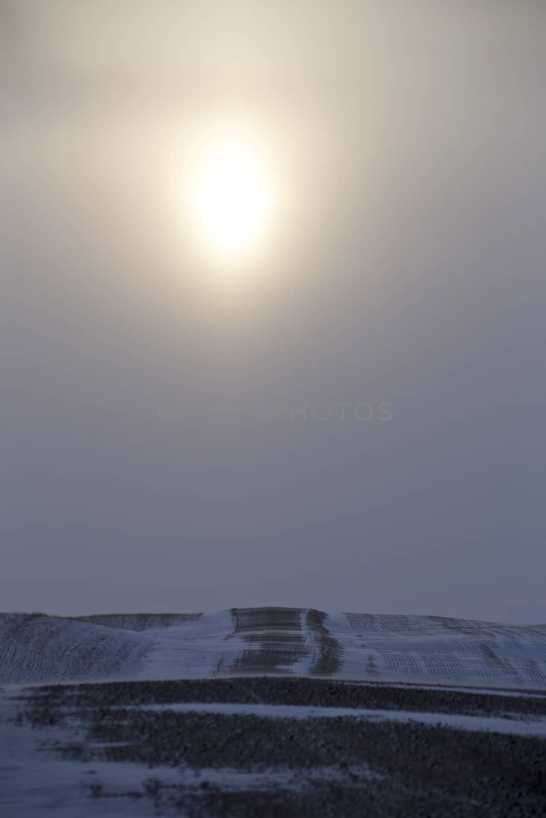 Winter Scene Saskatchewan Badlands by pictureguy