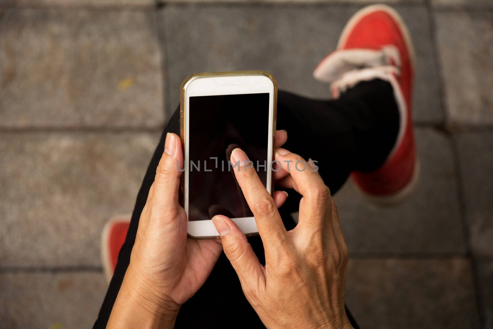 Woman using smartphone, personal chat, and social media