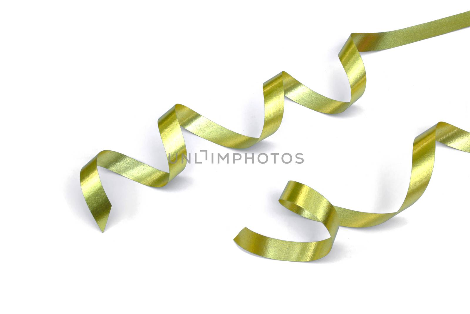 the spiral golden ribbon isolated on white background. by kirisa99