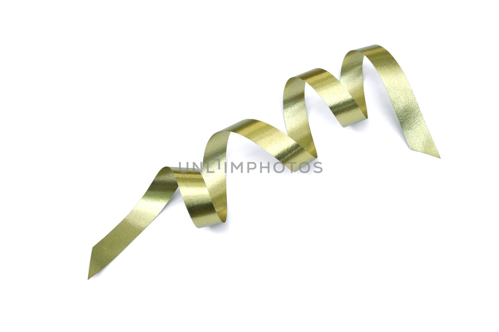 the spiral golden ribbon isolated on white background. by kirisa99
