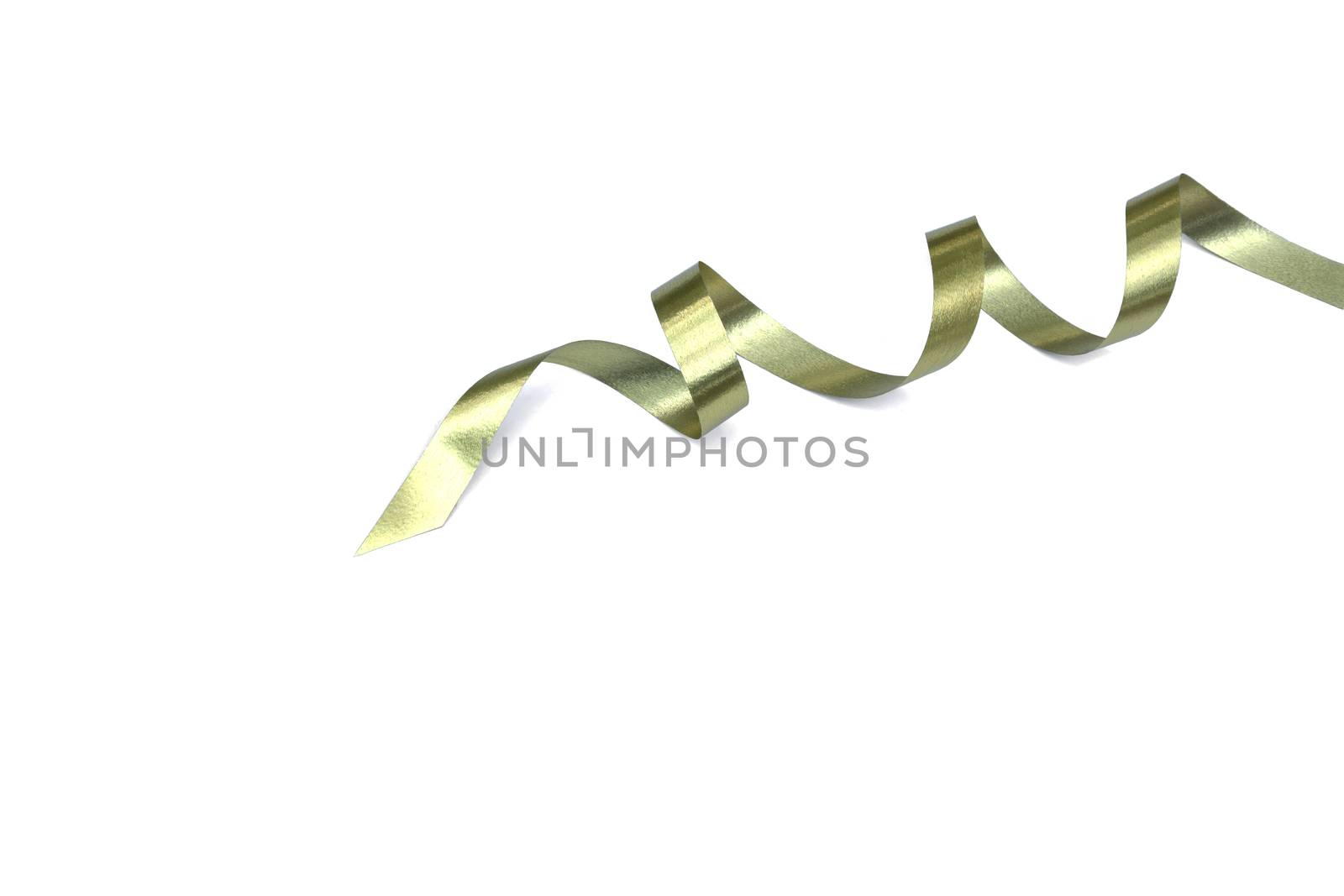 the spiral golden ribbon isolated on white background. by kirisa99