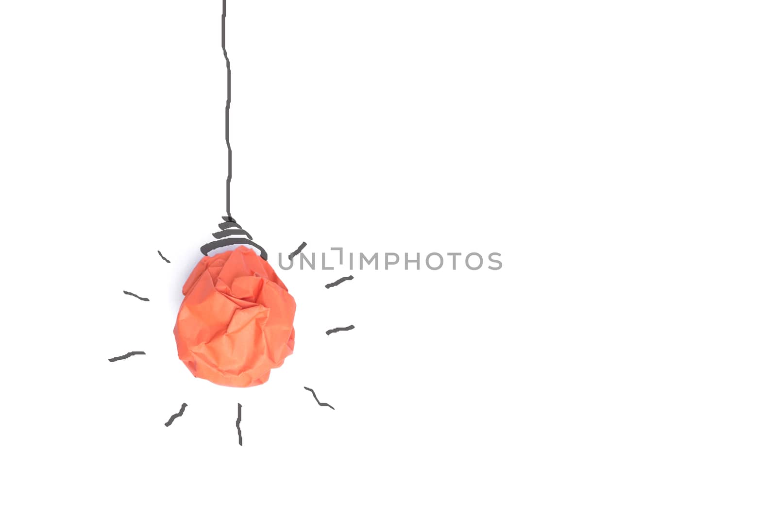 Concept idea with paper light bulb isolate on white background