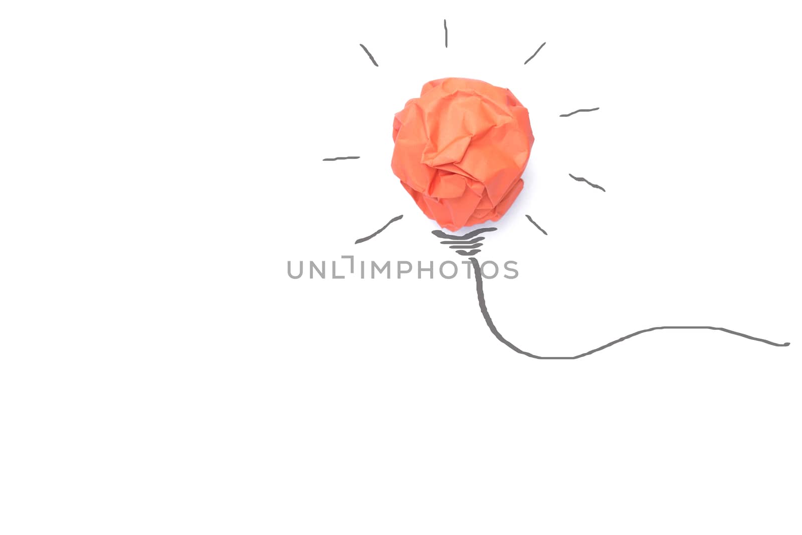 Concept idea with paper light bulb isolate on white background by kirisa99