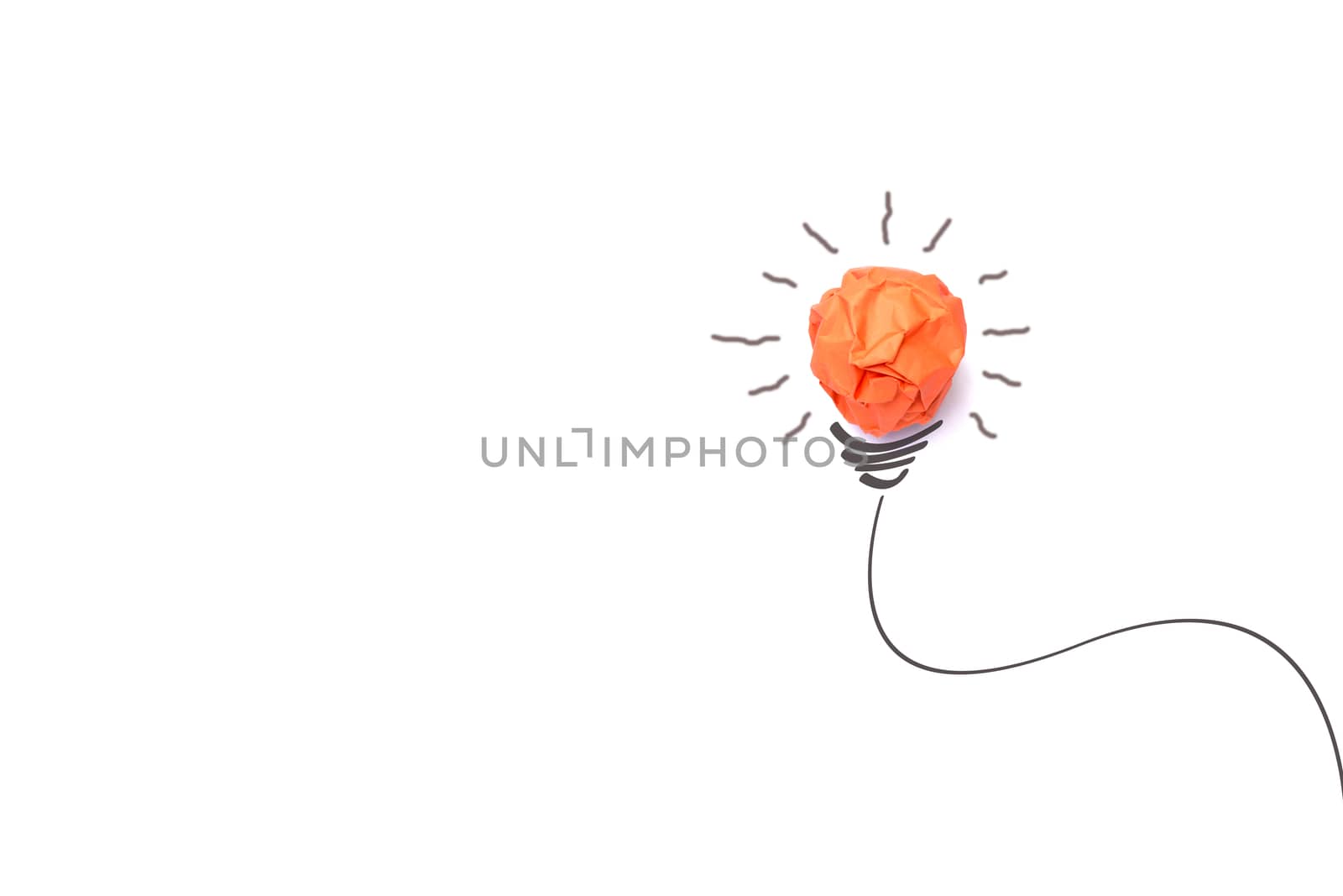 Concept idea with paper light bulb isolate on white background