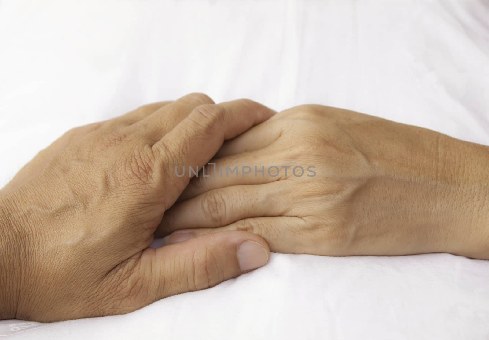 hand massage in the salon on a white background closeup