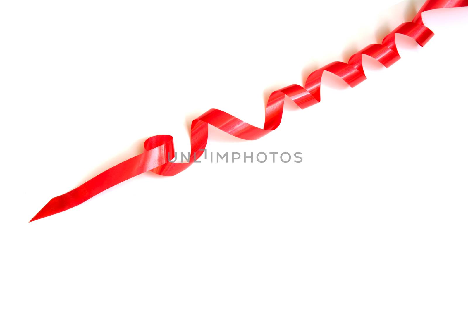 the spiral red ribbon isolated on white background. by kirisa99
