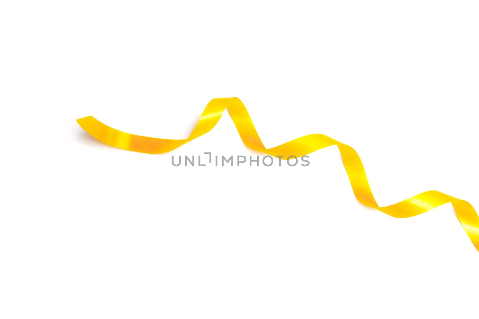 the spiral yellow ribbon isolated on white background. by kirisa99